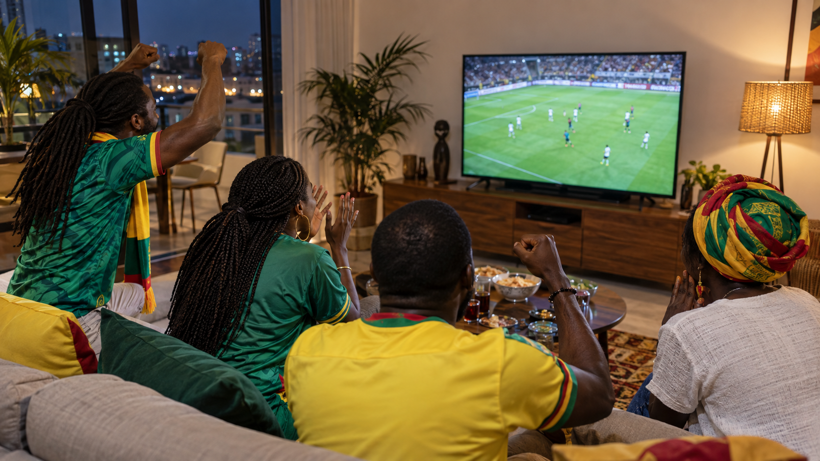 Supporters sénégalais regardant le sport au Sénégal